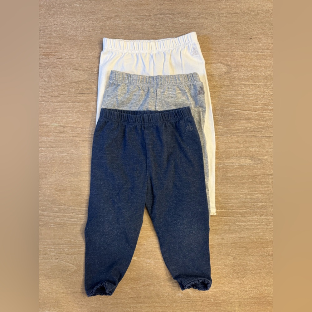 Baby GAP Comfy Leggings - Navy, Gray, and Cream.